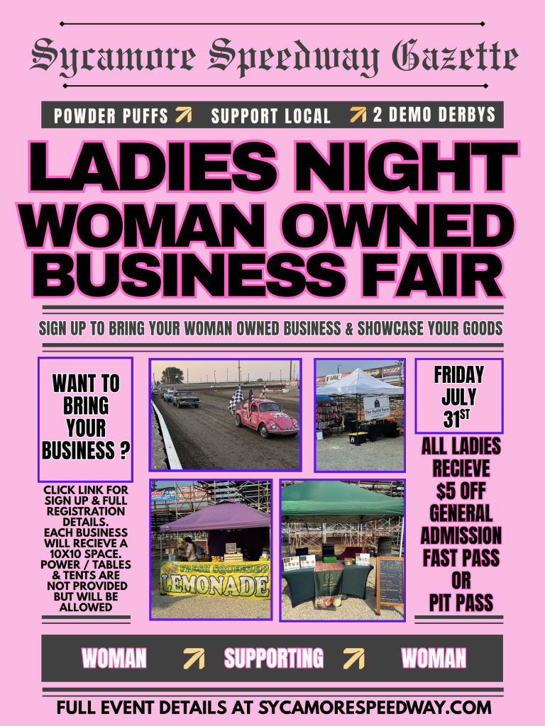 July 31 – Ladies’ Night (Powder Puff 25 Lapper + Midwest Legends Dirt Series)