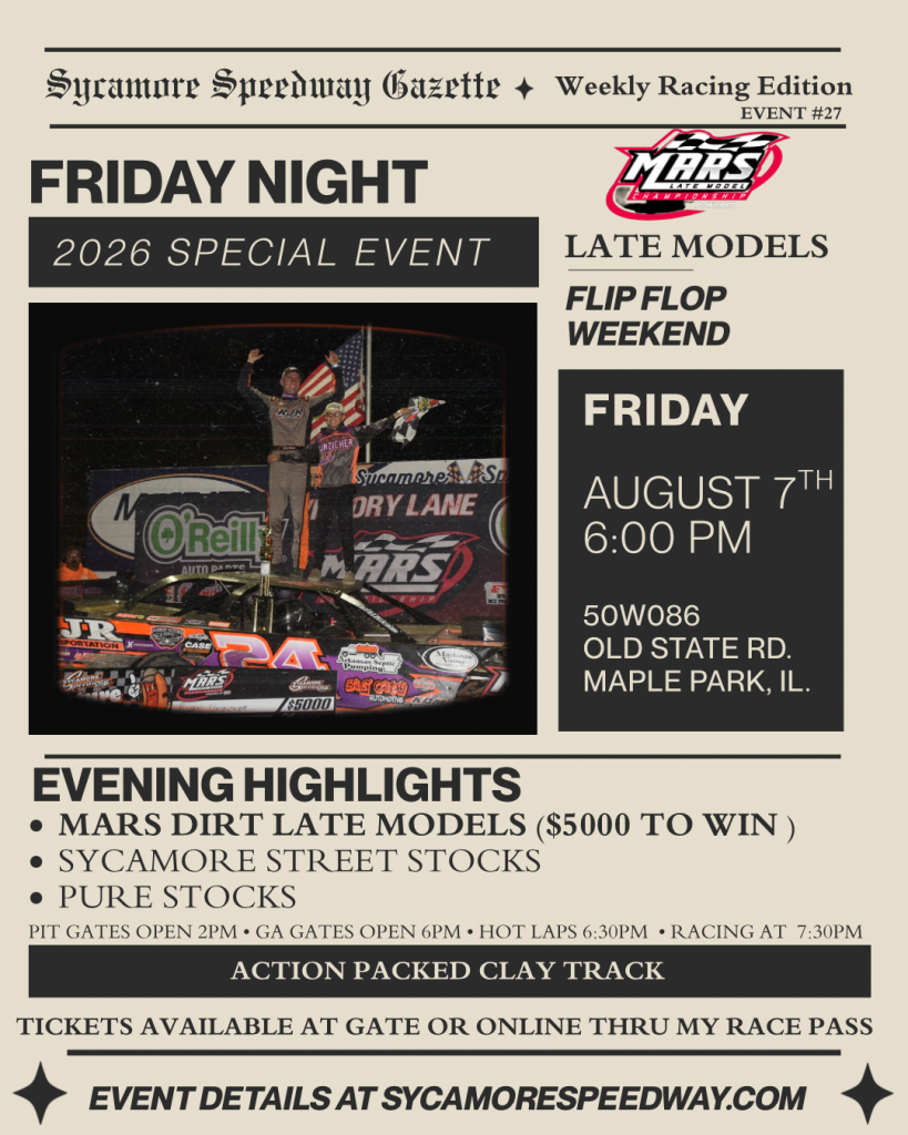 2026 MARS Late Model Series & Street Stocks + Pure Stocks