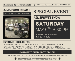 May 9 – 2026 Season Opener (All Sprint Special Event)
